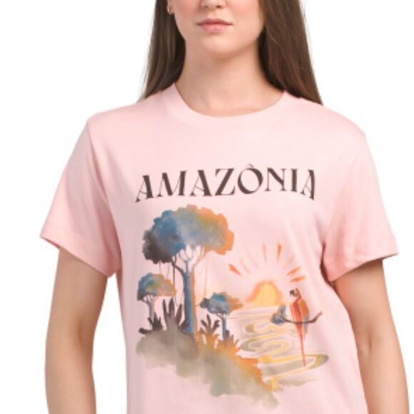 FARM RioβLight Pink Amazonia Graphic Front Short Sleeve Tee - Picture 5 of 14